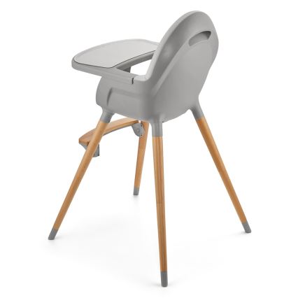 KINDERKRAFT - Silla de comedor para niños 2v1 FINI2 haya/gris