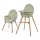KINDERKRAFT - Silla de comedor para niños 2v1 FINI2 haya/verde
