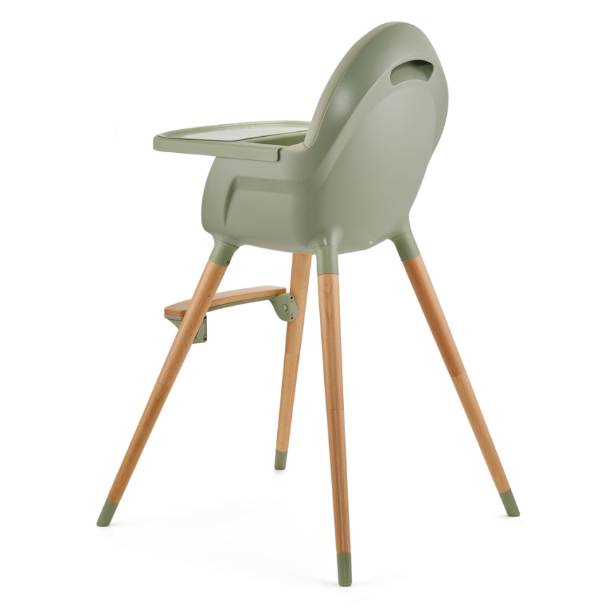 KINDERKRAFT - Silla de comedor para niños 2v1 FINI2 haya/verde