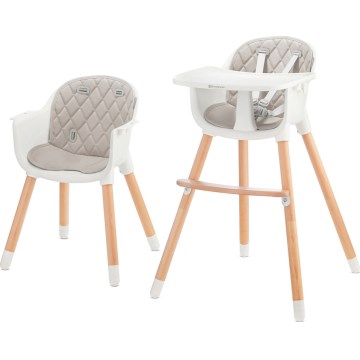 KINDERKRAFT - Silla de comedor para niños 2v1 SIENNA haya/gris