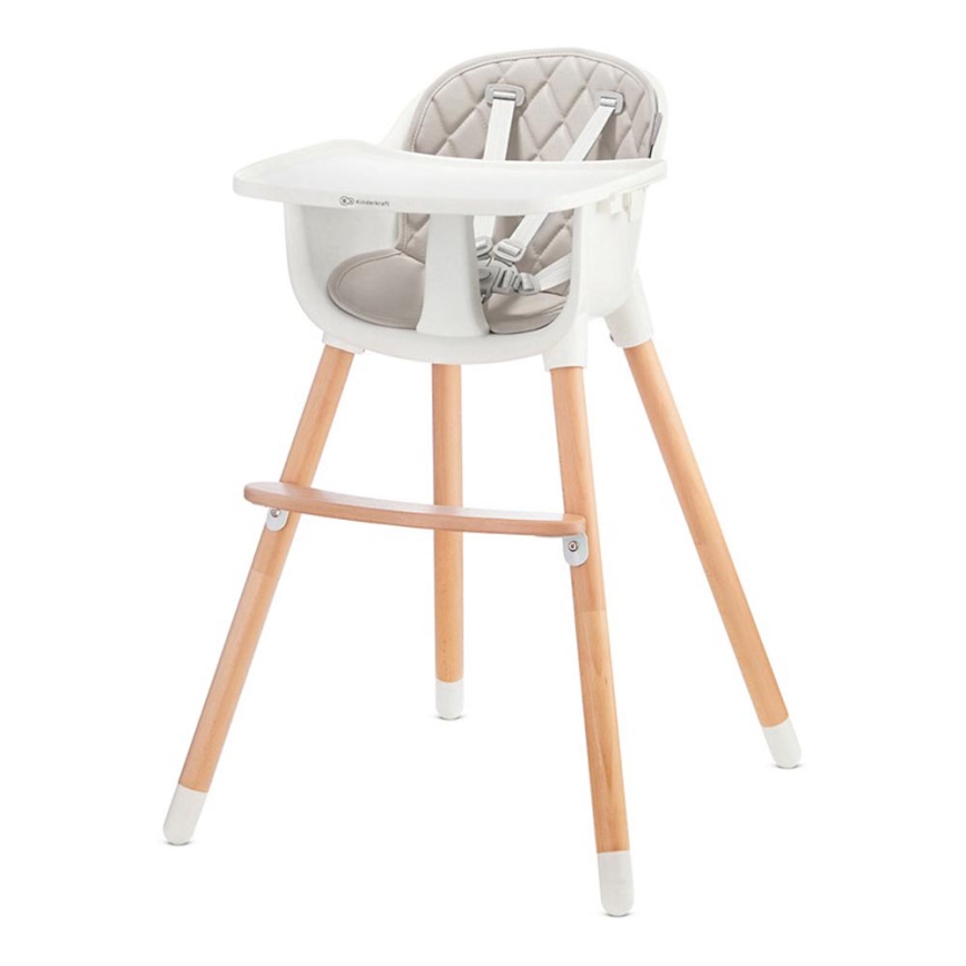 KINDERKRAFT - Silla de comedor para niños 2v1 SIENNA haya/gris