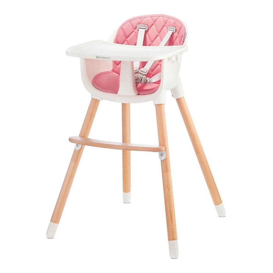 KINDERKRAFT - Silla de comedor para niños 2v1 SIENNA haya/rosa