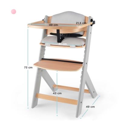 KINDERKRAFT - Silla de comedor para niños con acolchado ENOCK gris