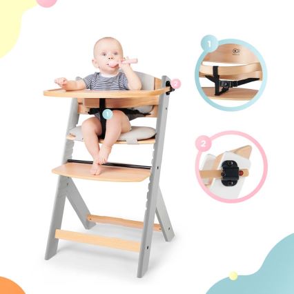 KINDERKRAFT - Silla de comedor para niños con acolchado ENOCK gris