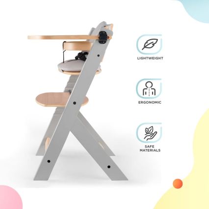 KINDERKRAFT - Silla de comedor para niños con acolchado ENOCK gris