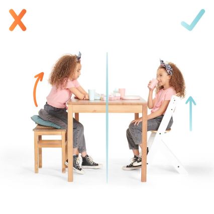 KINDERKRAFT - Silla de comedor para niños con acolchado ENOCK gris