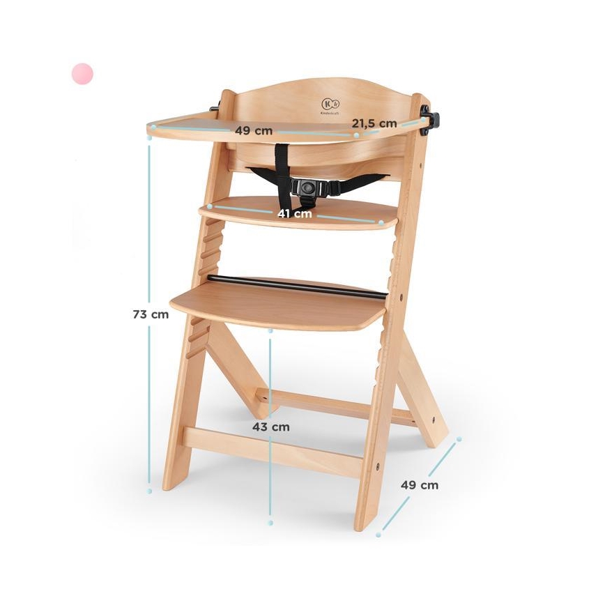 KINDERKRAFT - Silla de comedor para niños ENOCK gris