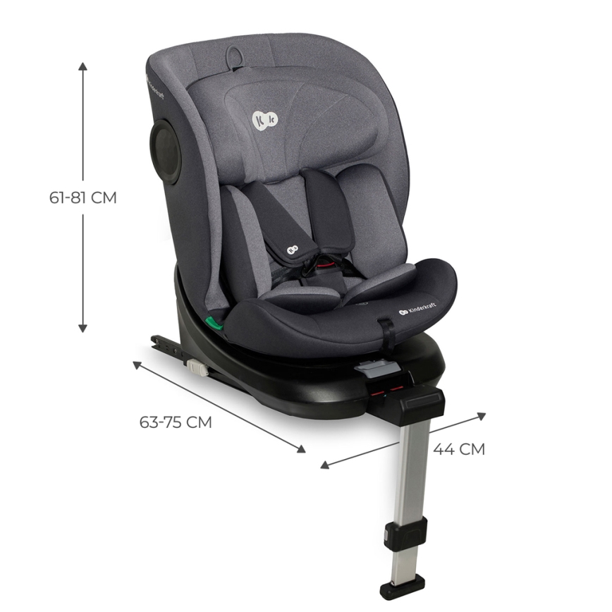KINDERKRAFT - Silla para coche I-360 i-Tamaño (40-150 cm) gris