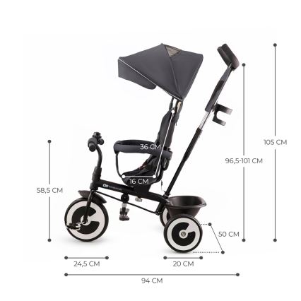 KINDERKRAFT - Triciclo infantil ASTON Malachite gris