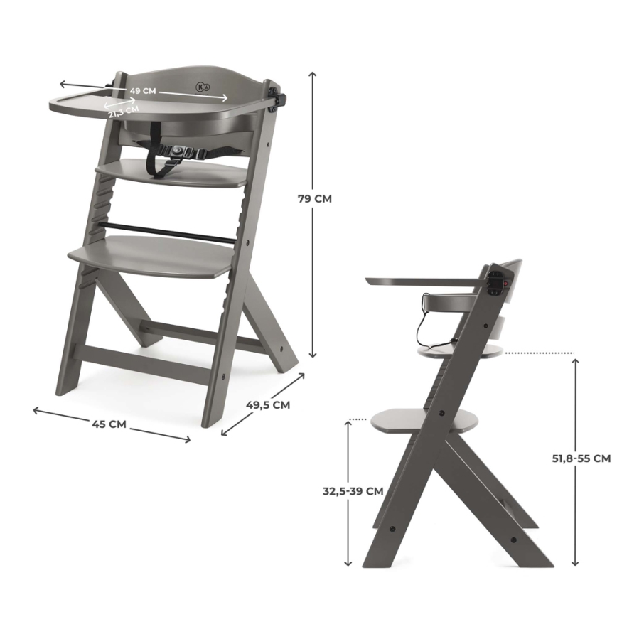 KINDERKRAFT - Trona infantil ENOCK gris