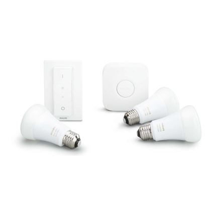 Kit básico Philips Hue STARTER KIT WHITE 3xE27/9W + dispositivos de interconexión 2700K