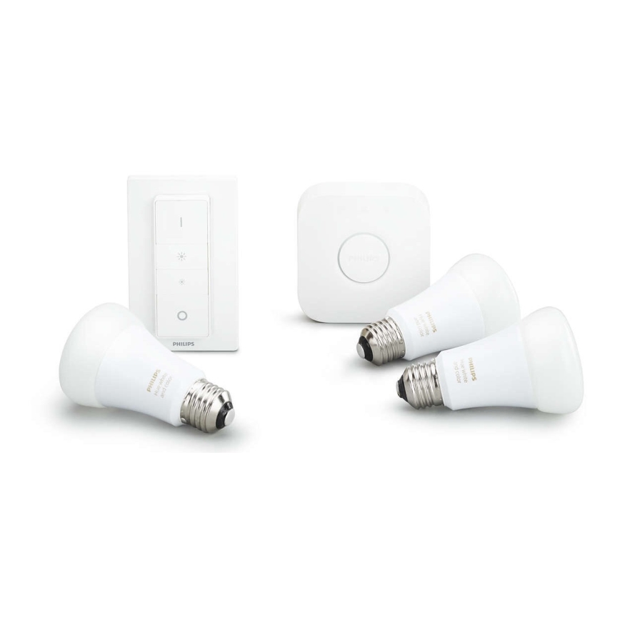 Kit básico Philips Hue STARTER KIT WHITE 3xE27/9W + dispositivos de interconexión 2700K