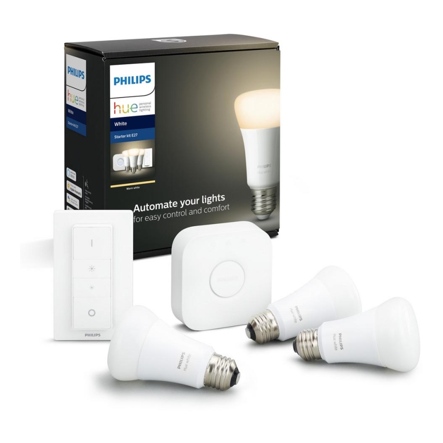 Kit básico Philips Hue STARTER KIT WHITE 3xE27/9W + dispositivos de interconexión 2700K