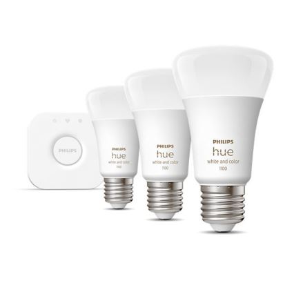 Kit básico Philips Hue WHITE AND COLOR AMBIANCE 3xE27/9W/230V 2000-6500K + dispositivo de conexión