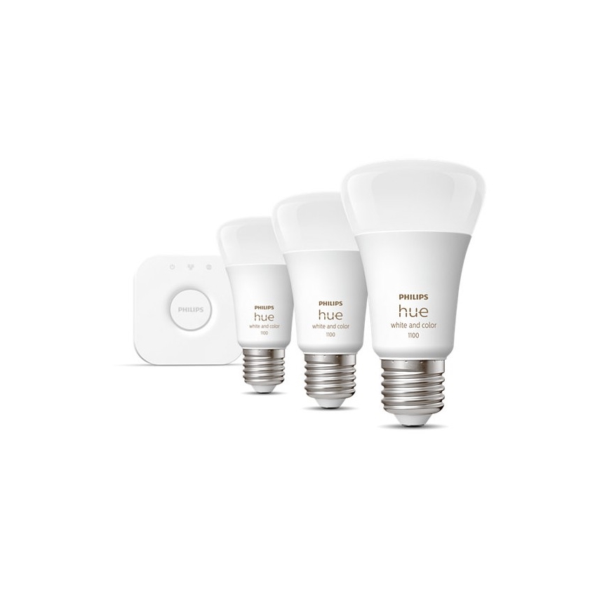 Kit básico Philips Hue WHITE AND COLOR AMBIANCE 3xE27/9W/230V 2000-6500K + dispositivo de conexión