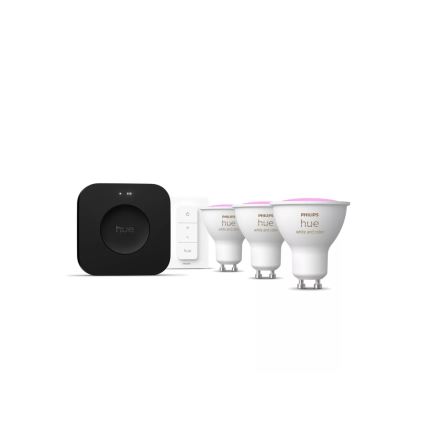 Kit básico Philips Hue WHITE AND COLOR AMBIANCE 3xGU10/4,2W 2000-6500K + puente de conexión