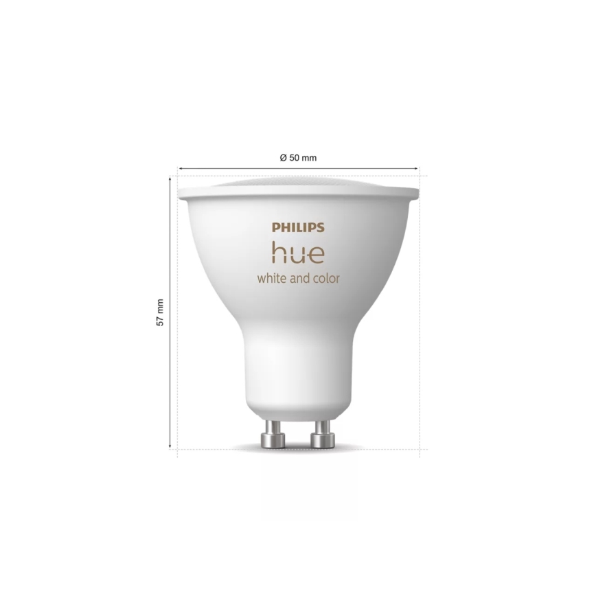 Kit básico Philips Hue WHITE AND COLOR AMBIANCE 3xGU10/4,2W 2000-6500K + puente de conexión