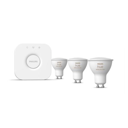 Kit básico Philips Hue WHITE AND COLOR AMBIANCE 3xGU10/5,7W/230V 2000-6500K + dispositivo de interconexión