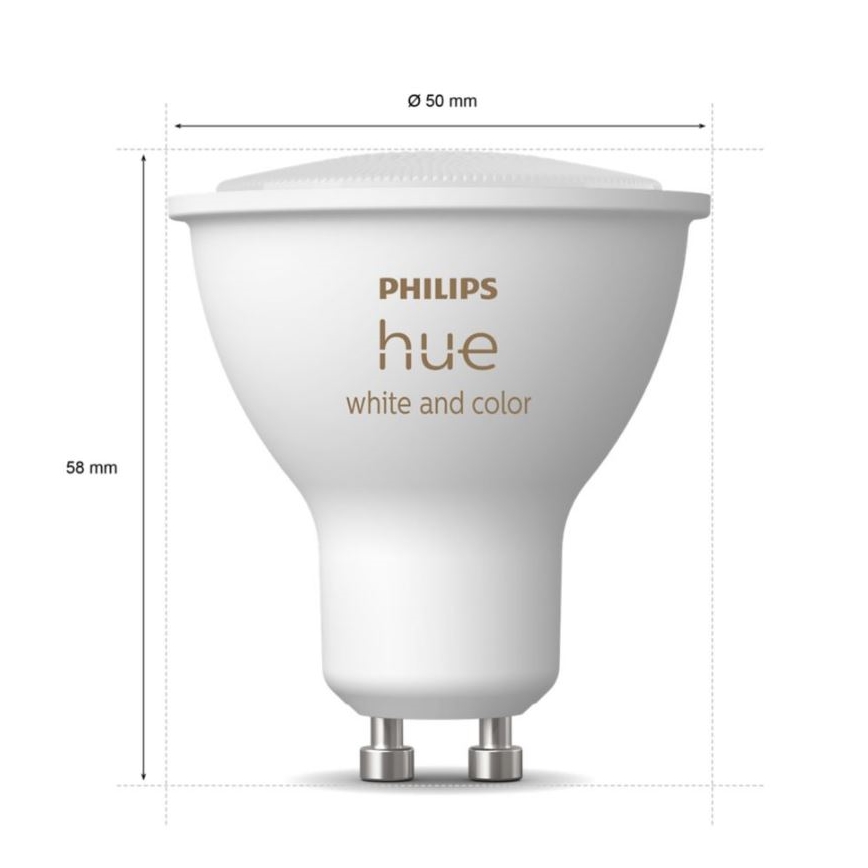 Kit básico Philips Hue WHITE AND COLOR AMBIANCE 3xGU10/5,7W/230V 2000-6500K + dispositivo de interconexión