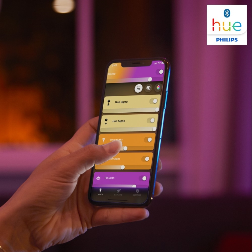 Kit básico - Tira LED RGBW regulable Philips Hue WHITE AND COLOR AMBIANCE 2m LED/20W/230V