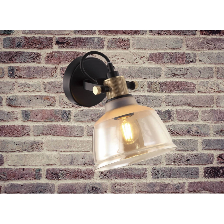 Aplique ASGARD 1xE27/11W/230V beige/negro/dorado