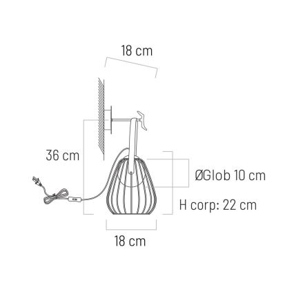 Aplique MEMORY 1xG9/4W/230V blanco/marrón