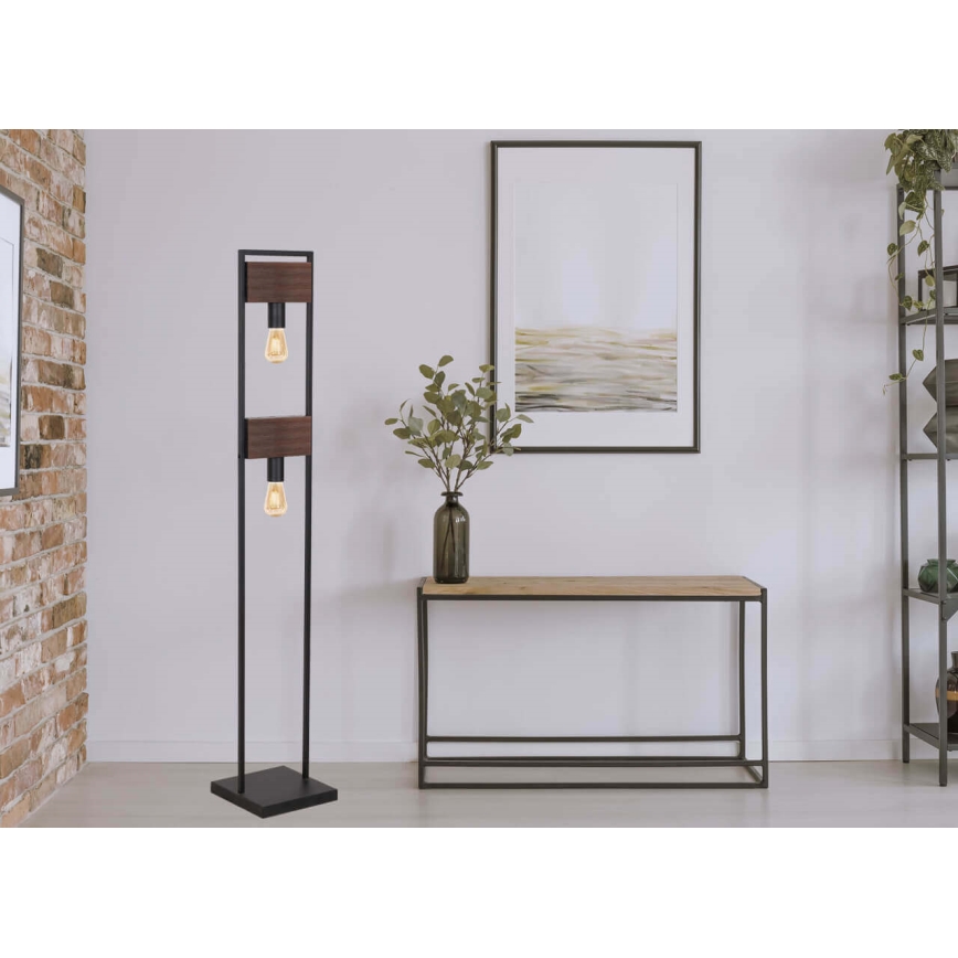 Lámpara de pie HARD 2xE27/11W/230V madera/negro