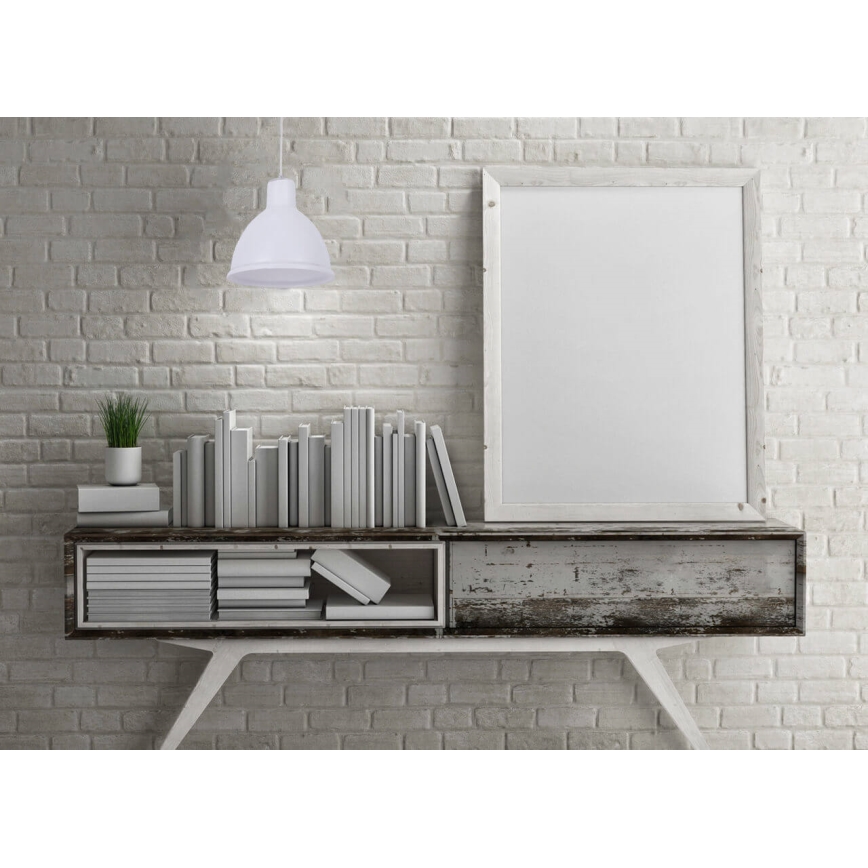 Lámpara colgante CREATE 1xE27/11W/230V blanco