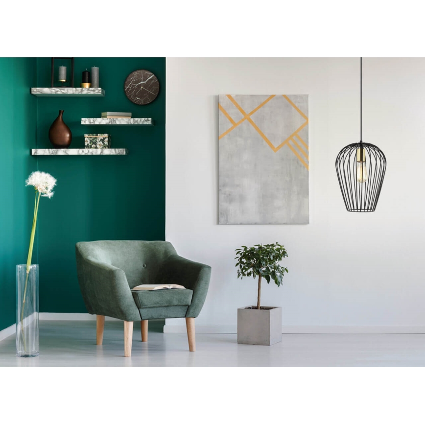 Lámpara colgante BLANCHE 1xE27/11W/230V negro