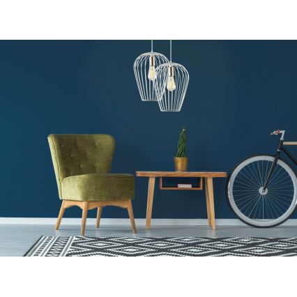 Lámpara colgante BLANCHE 1xE27/11W/230V blanco