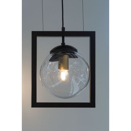 Lámpara colgante REY 1xE27/7W/230V negro