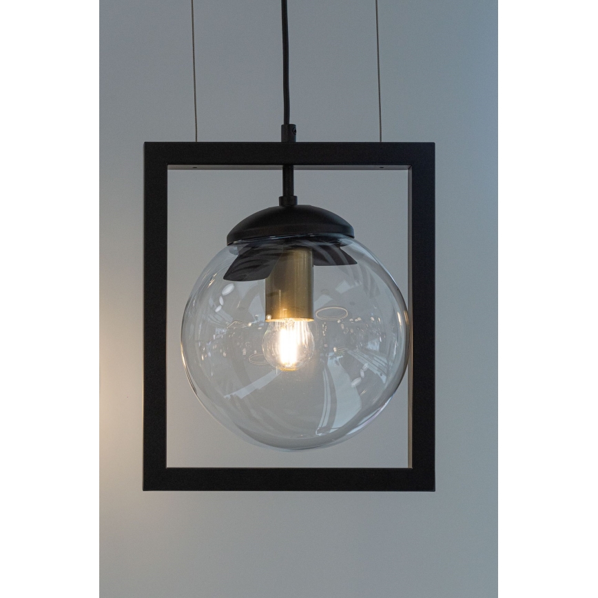 Lámpara colgante REY 1xE27/7W/230V negro