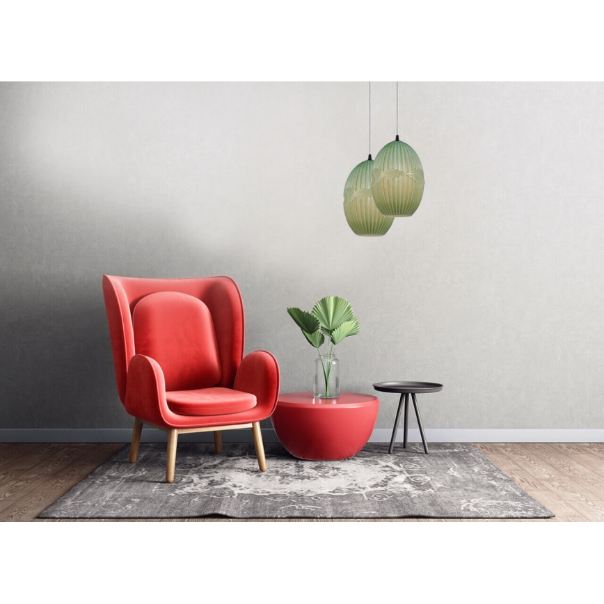 Lámpara colgante ELLIPTIC 1xE27/11W/230V verde