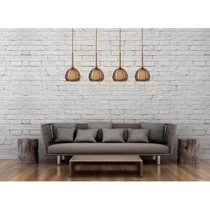 Lámpara colgante NEST 4xE14/6W/230V cobre