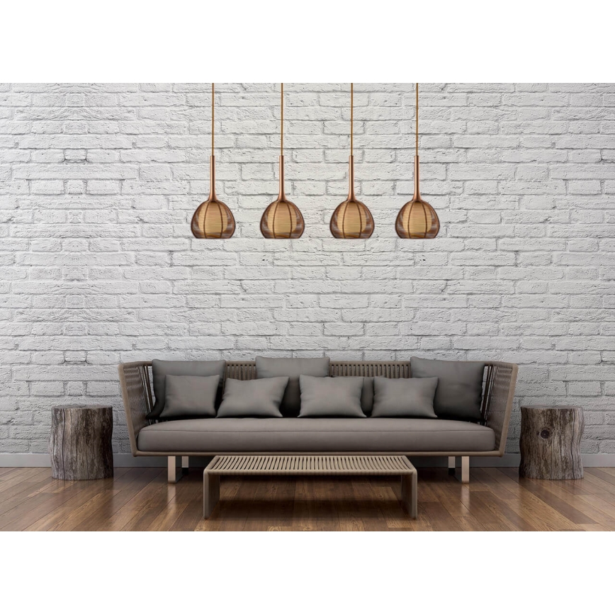 Lámpara colgante NEST 4xE14/6W/230V cobre