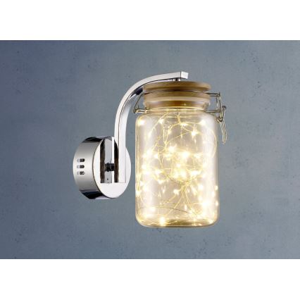 Aplique SHOCK LED/5W/230V cromo brillante/madera