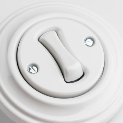 Kliklap - Botón retro con marco en blanco nieve