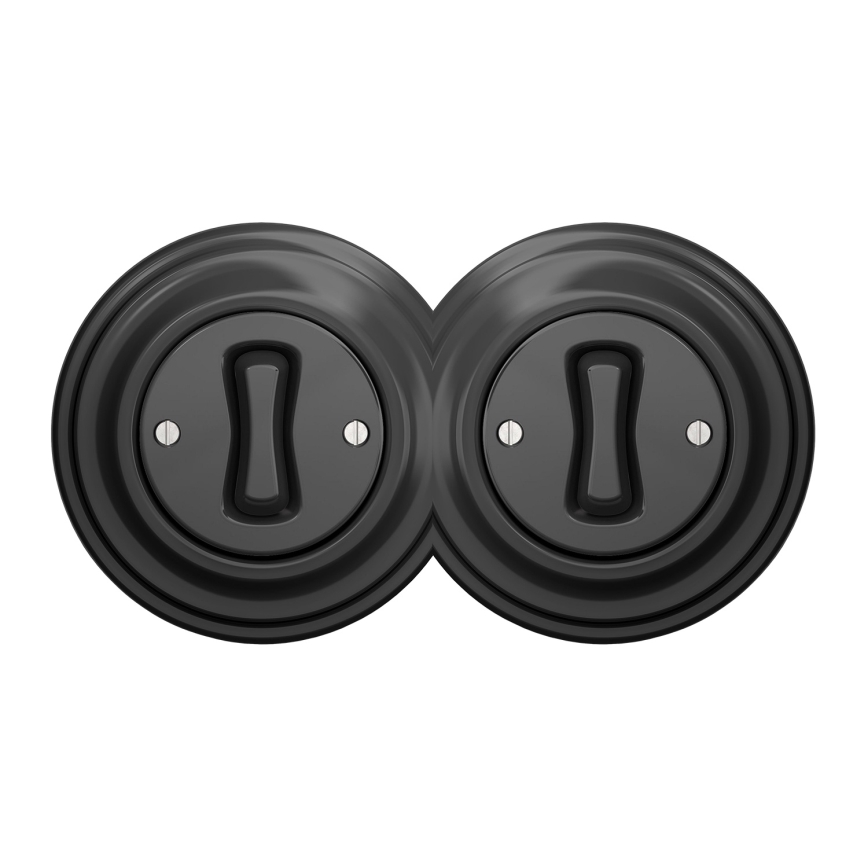 Kliklap - Doble interruptor unipolar retro con marco n.º 1, antracita