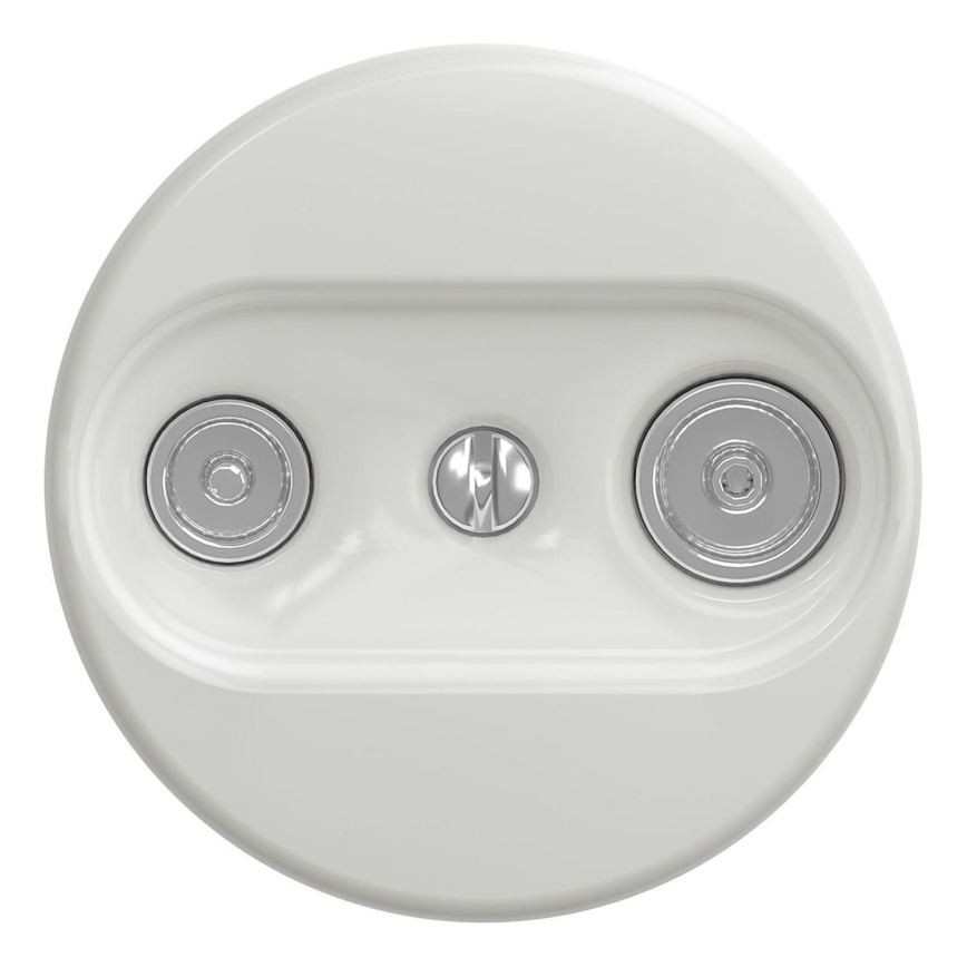 Kliklap - Enchufe de abonado vintage TV+R (continuo) sin marco blanco