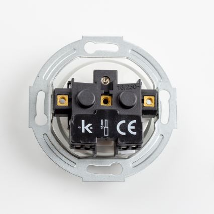 Kliklap - Enchufe doble retro para uso doméstico con marco 230V blanco nieve