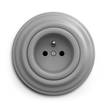 Kliklap - Enchufe doméstico retro con marco 230V gris