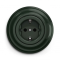 Kliklap - Enchufe doméstico retro con marco SCHUKO 230V/16A, verde