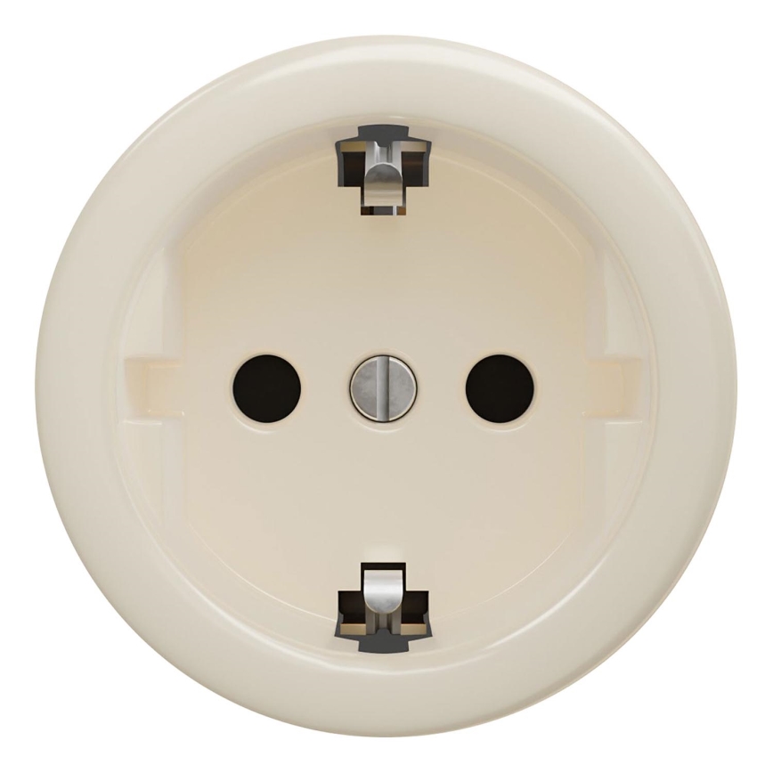 Kliklap - Enchufe doméstico retro SCHUKO 230V/16A sin marco, beige
