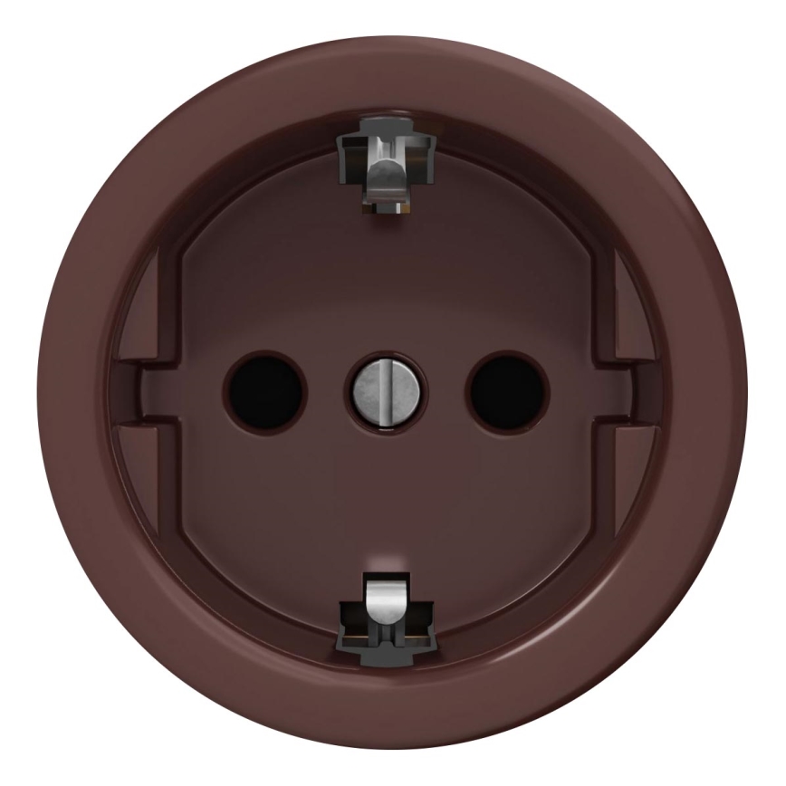 Kliklap - Enchufe doméstico retro SCHUKO 230V/16A sin marco, marrón
