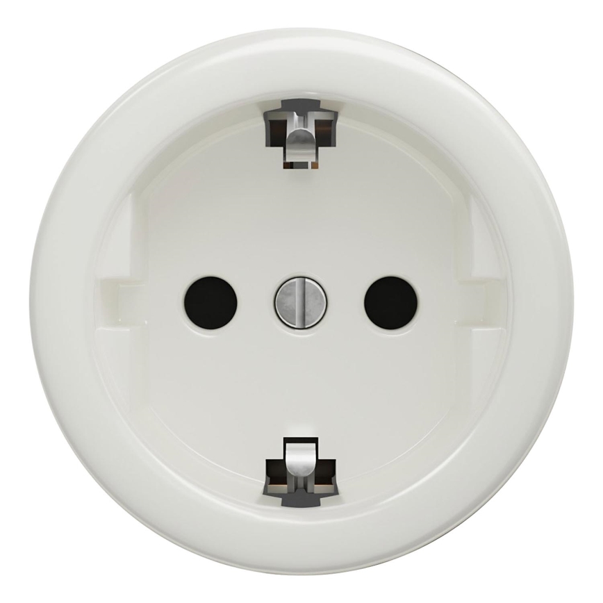 Kliklap - Enchufe doméstico retro SCHUKO sin marco 230V/16A blanco
