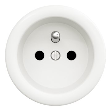 Kliklap - Enchufe doméstico retro sin marco 230 V blanco