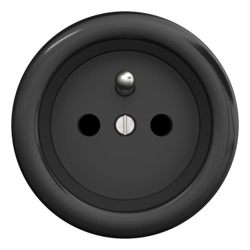 Kliklap - Enchufe doméstico retro sin marco 230V negro
