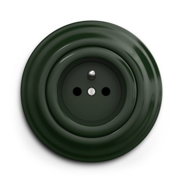 Kliklap - Enchufe retro doméstico con marco 230 V verde