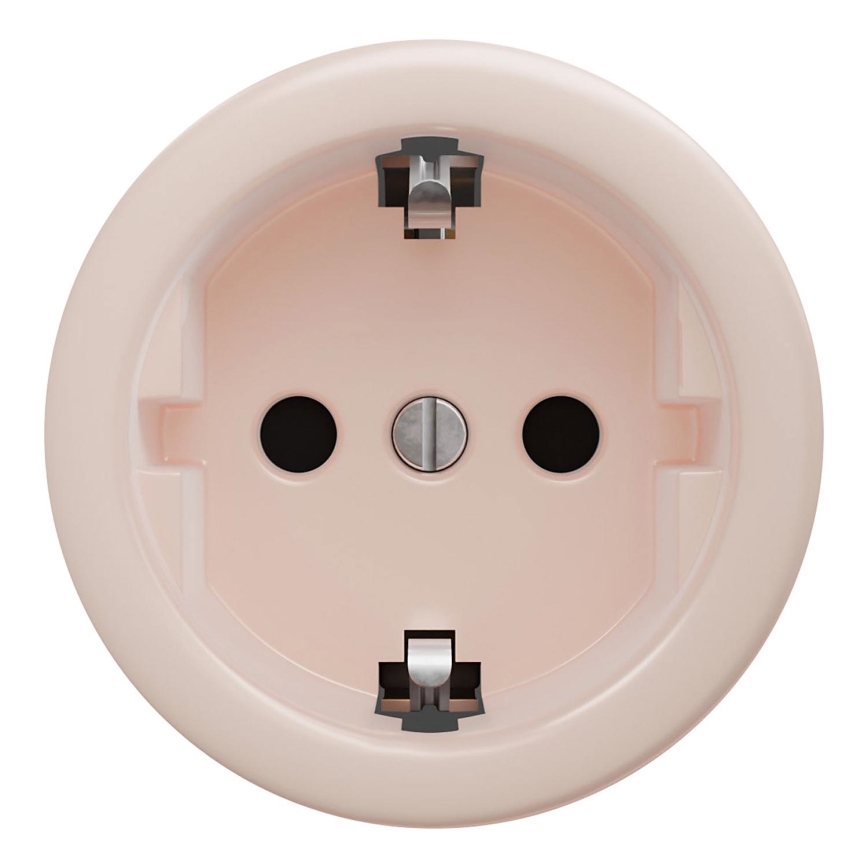 Kliklap - Enchufe retro doméstico SCHUKO 230V/16A sin marco, rosa antiguo