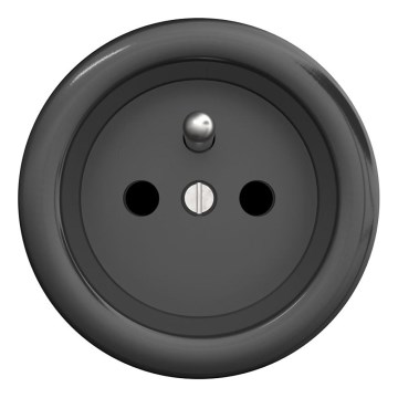 Kliklap - Enchufe retro doméstico sin marco 230 V antracita